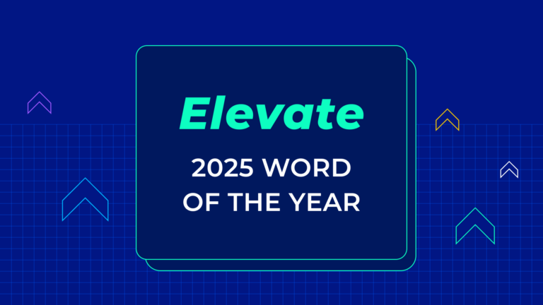 Copy reads "Elevate — 2025 word of the year"
