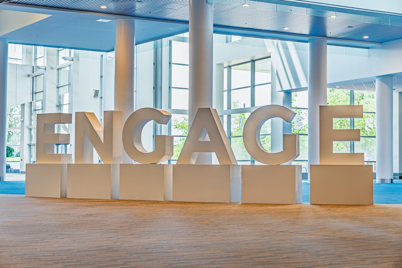 Giant letters spelling out the word "Engage."